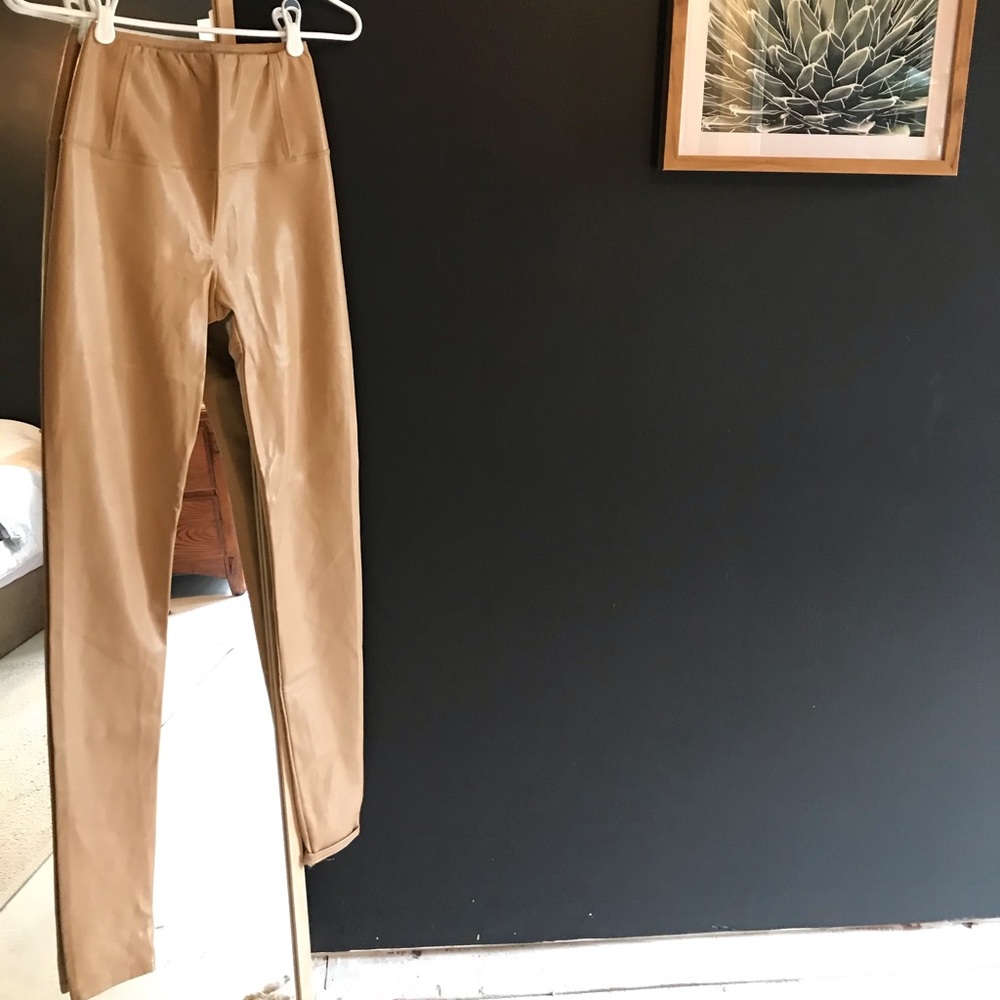 Wilfred Faux Leather Leggings - Camel - Small